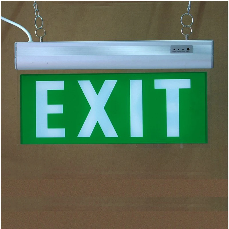 LED Exit Sign Lamp Rechargeable Emergency Light With NiCd1.2V Battery