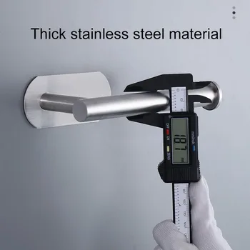 

Toilet Paper Holder Stainless Steel Self-adhesive Wall Toilet Roll Hanger Bar Bathroom Lavatory Dispenser
