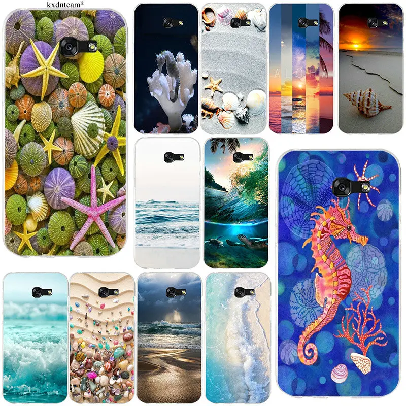 For Samsung Galaxy A3 A5 A7 2016 2017 Core 8262 850 Grand I9082 Soft Silicon Cases Colorful Seashell Tropical Sea Island Turtles | Мобильные