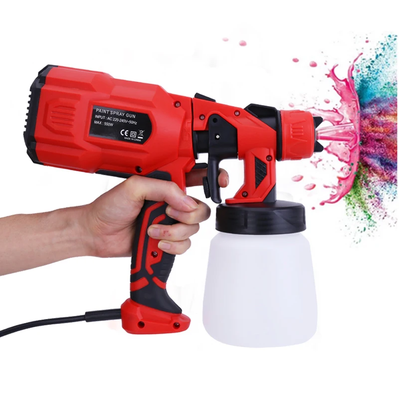 Electric Spray Gun 550w Hvlp Paint Sprayer Compressor Flow Control Airbrush Power Tools Easy