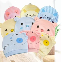 Шапочка для новорожденных с милым мультяшным Кроликом, котом, поросенком и смайликами; хлопковая детская шапка для мальчиков и девочек; принадлежности для младенцев; разные цвета на выбор