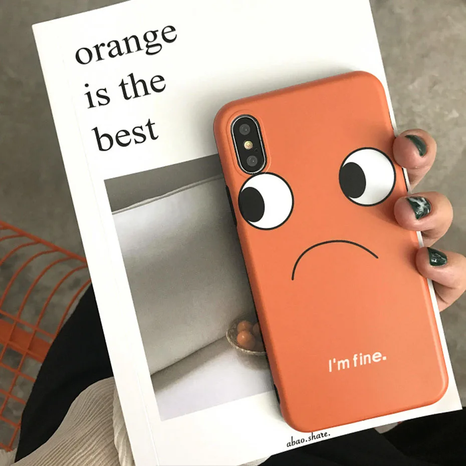 Original silicone case for iPhone 6 6Plus 6s 6sPlus 7 7Plus cover 8 8Plus X XS XR XSMAX soft TPU frosted touch funny emoticons |