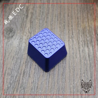 dark blue 1 шт. сотовая Кепка для ключей из алюминиевого сплава рельефная Кепка для ключей с ЧПУ Интегрированная машина резная анодная окислительная механическая клавиатура - Цвет: dark blue