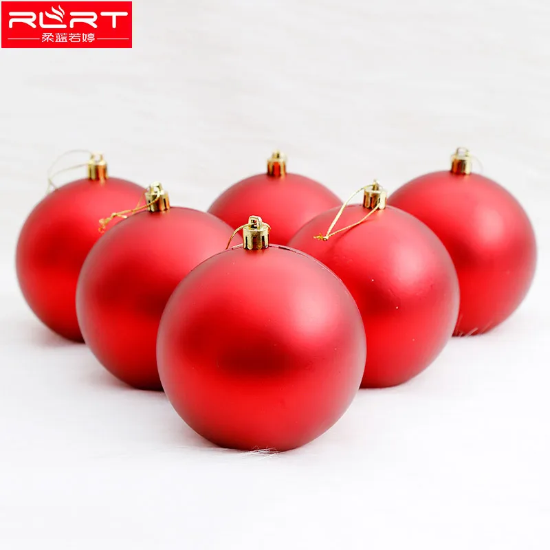 

Christmas ball matte red plating ball 3/4/6/8/10CM hanging ball holiday decorations pendant