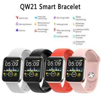 

Bluetooth Smart Watch For Android Ip67 Heart Rate Smart Bracelet For Iphone Qw21 High Sensitive Touched Screen