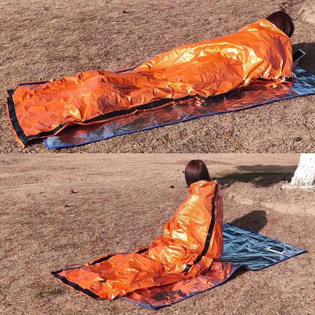 Outdoor Bivy Emergency Sleeping Bag Camping Survival Mylar Compact