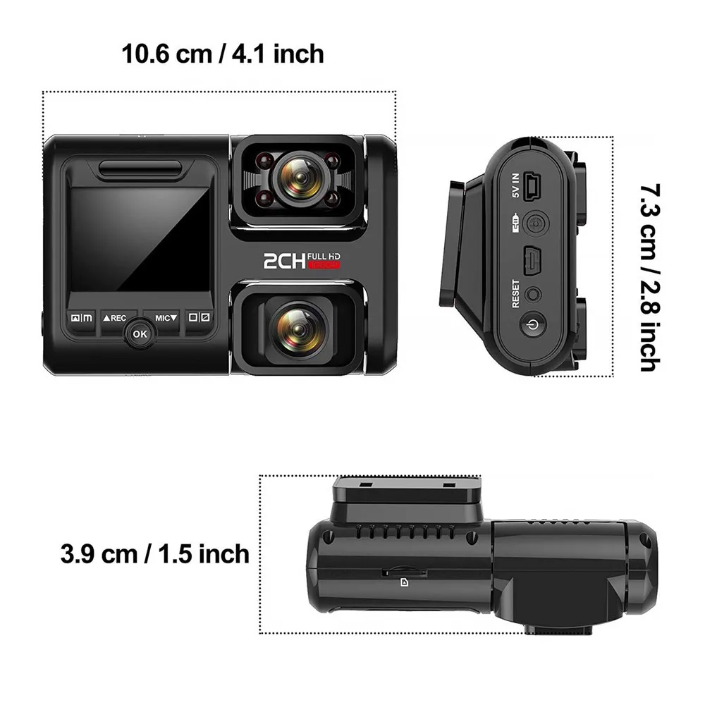 Автомобильный двойной видеорегистратор, Wi-Fi, gps камера DVR, 1080 P, Full HD, передняя и задняя камера для автомобильного регистратора, ips экран, 170 °, широкий угол, циклическая запись