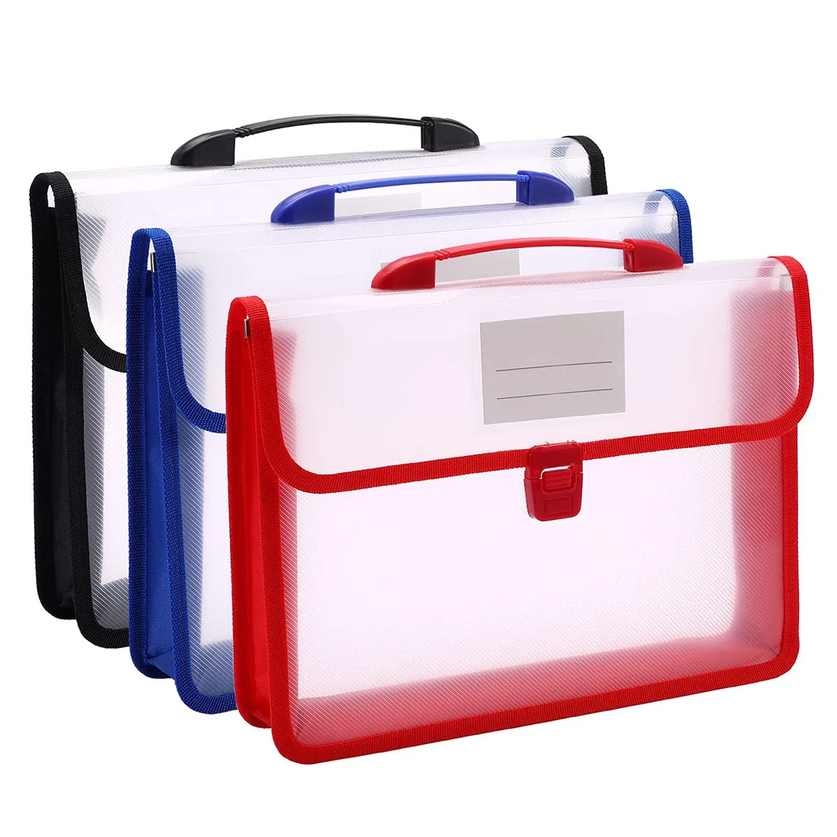 File Folder File Bag Transparent Folder Stationary Organizer Pouch A4 Popper Wallet Plastic Folder Waterproof Expanding Document File Folders