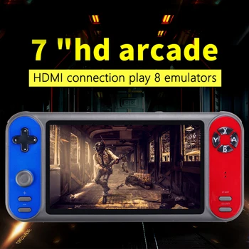 

RS-17 7 inch Arcade Retro Handheld HDMI Video Game Player for FC GBA Two-player Game Console Support TV Out Put TF Card