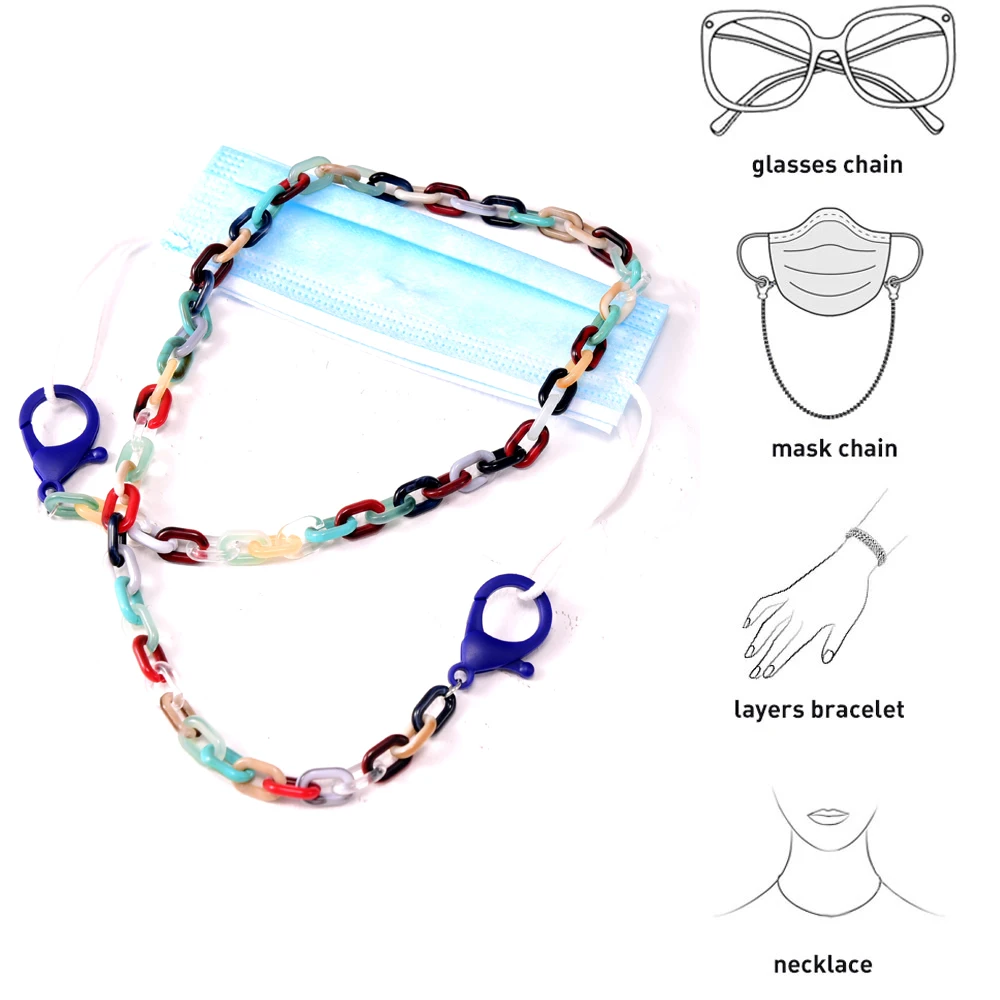 Fashion Dangles Masks Neck Chain for Women Cuelga Mascarillas Glasses Lanyard Men’s Child Acrylic Strap for Sunglasses