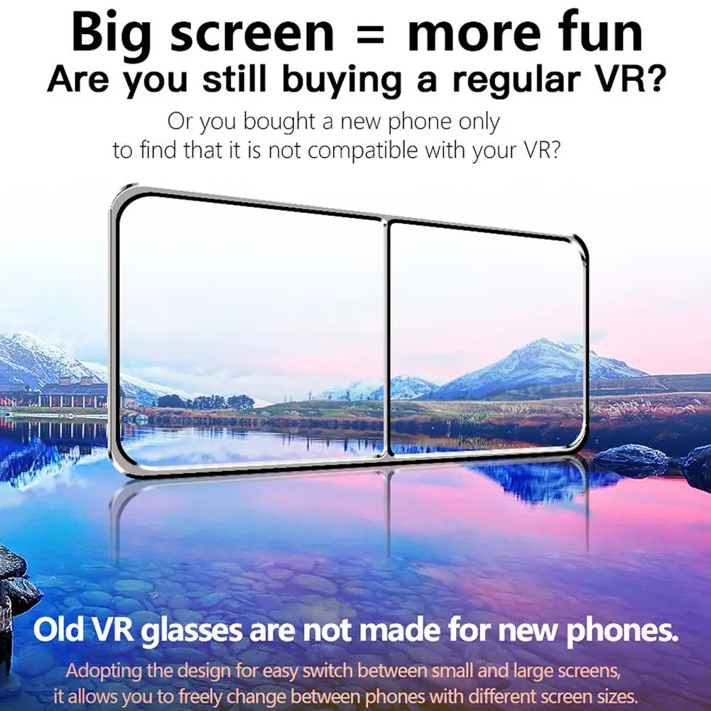 Bakeey 2020 NEW VR Helmet 3D Glasses Virtual Reality Support 0-800 Myopia Headset Goggles Binoculars For iPhone 12 12Pro Huawei P40 Pro Mate40 Pro