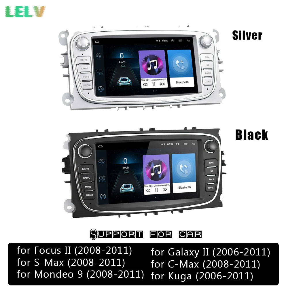 

LELV car dvd screen Android 8.1 GPS Car Radios 7'' Audio DVD Player For Ford/Focus/S-Max/Mondeo 9/GalaxyC-Max big screen