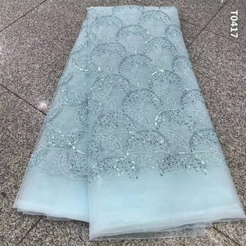 

Hot Sale Embroidered African Lace Fabric 2020 High Quality Lace French Nigerian Net Sequins Lace Fabrics