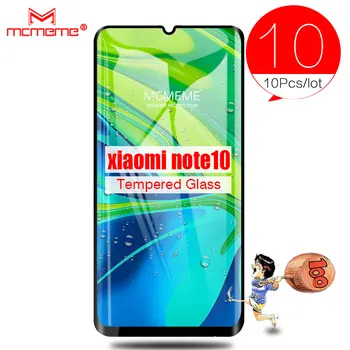 

10PCS For Xiaomi note 10 Glass Tempered Screen Protector Full Cover Film For Xiaomi cc9 note10 pro Tempered Protective Glass