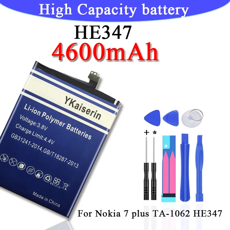 

4600mAh Mobile Phone Battery For Nokia 7 Plus TA-1062 HE347 Replacement Battery with Repair Tools for gift