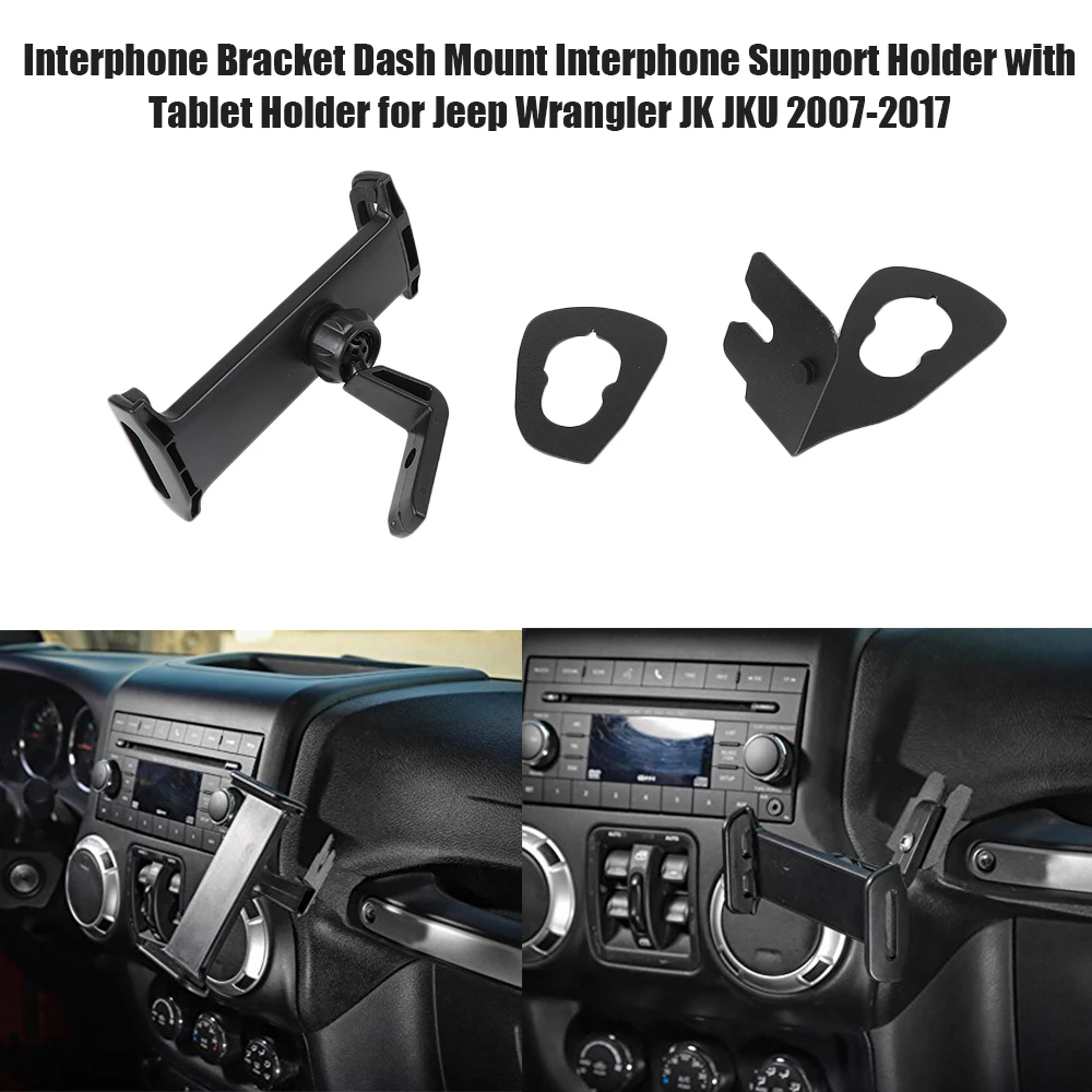 

Car Accessories Interphone Bracket Dash Mount Interphone Support Holder for Jeep Wrangler JK JKU 2007-2017