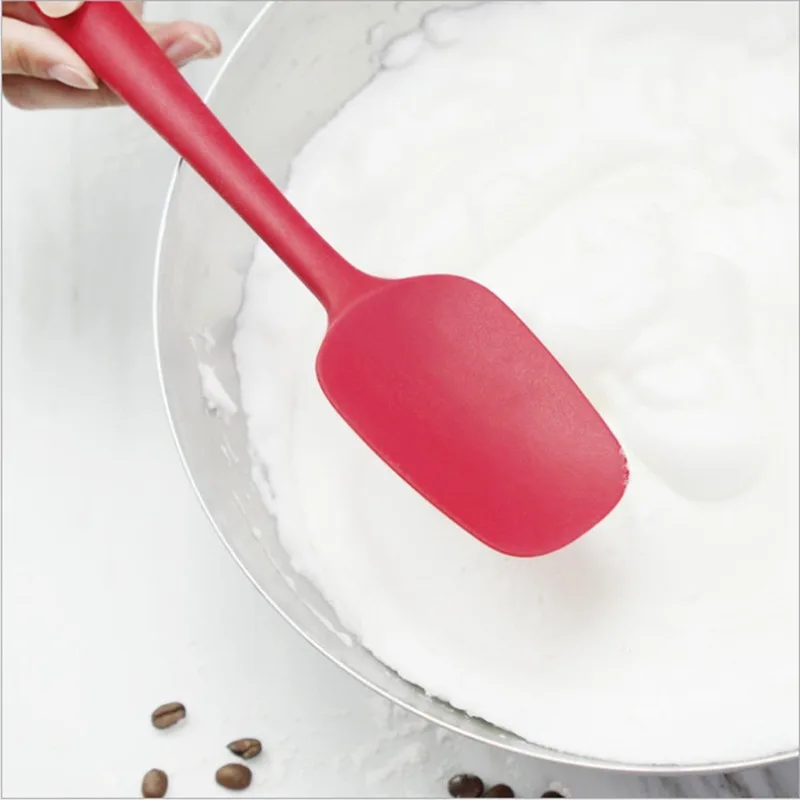 21CM Hot Universal Heat Resistant Integrate Handle Silicone Spoon Scraper  Spatula Ice Cream Cake Kitchen Tool Utensil
