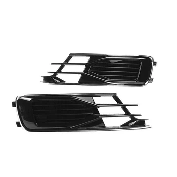 

2PCS L+R Front Fog Light Lamp Bumper Grille Cover For- A6 C7 2016-2018