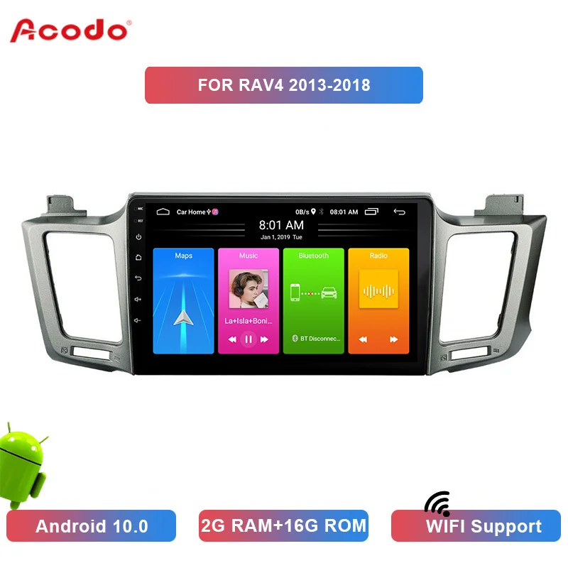 

ACODO 2+16G Android 10.0 Car Radio Multimedia Player For Toyota RAV4 2013-2018 Navigation GPS 2 din