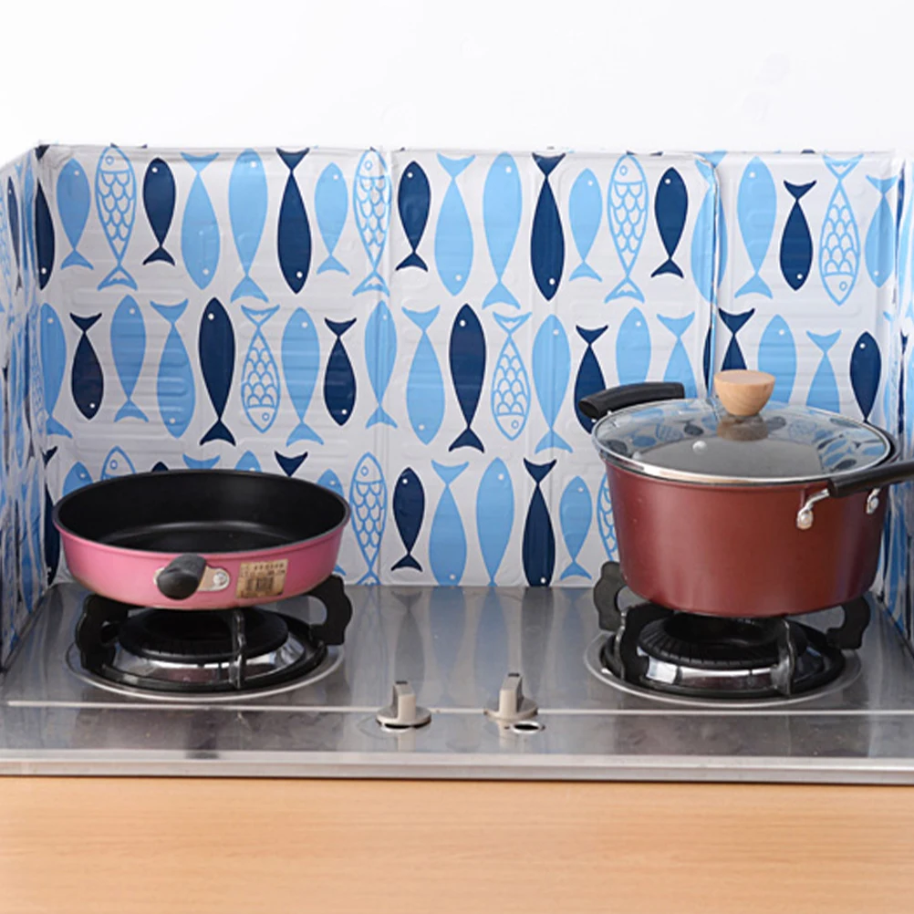 

1PC Practical Aluminum Foil Heat-Insulation Oil Splash Shield Splatter Screen Board Kitchen Tool Guard For Kitchen Restaurant
