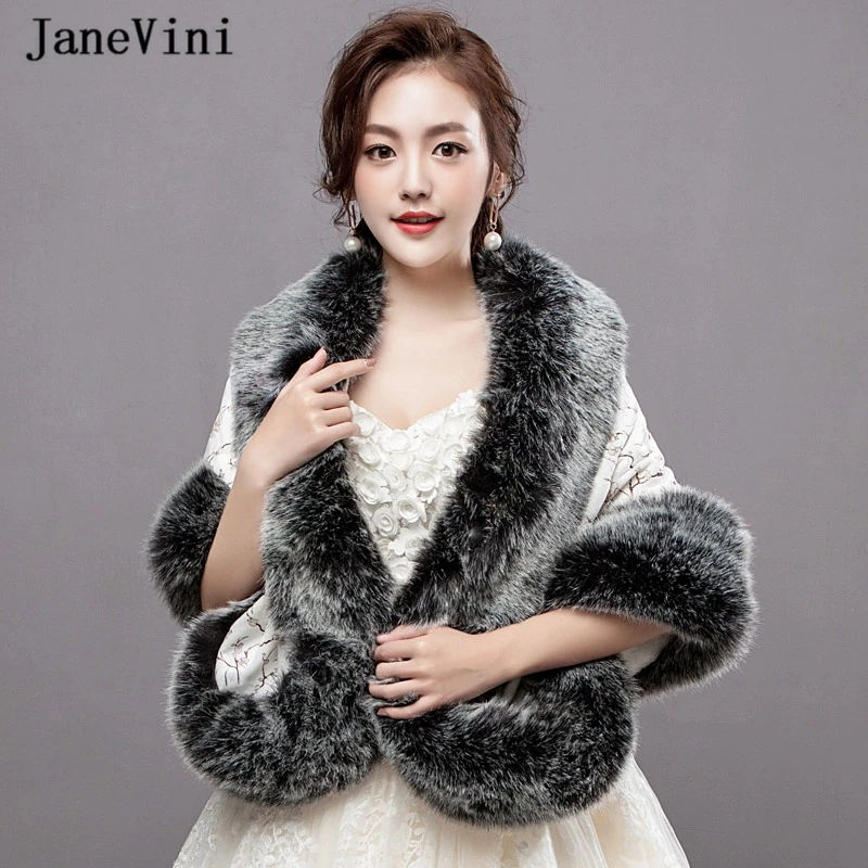 

Новая модная белая накидка jaevini, шаль с запахом из искусственного меха для невесты, зимняя теплая накидка-болеро 2021, мягкое женское свадебное пальто, куртка, горячая распродажа