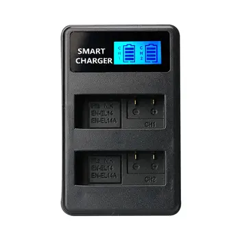 

En-El14/En-El14A Usb Lcd Display Dual Port Battery Charger For Ni-Kon D3100 D3200 D3300 D3400 D3500 D5600 D5100 D5200 P7000