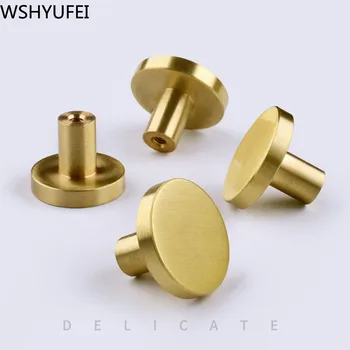 

WSHYUFEI Round Brass Dresser Knobs Drawer Pulls Handles Cabinet Door Knob Handle Kitchen Hardware Pull Wall hook decoration