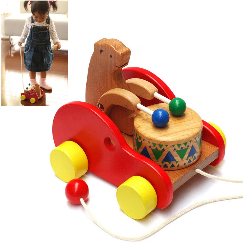 New Wooden Walkers Bear Toy Push Pull Toy Walking Toys For Baby Car Baby Toddlers Early Educational Toys