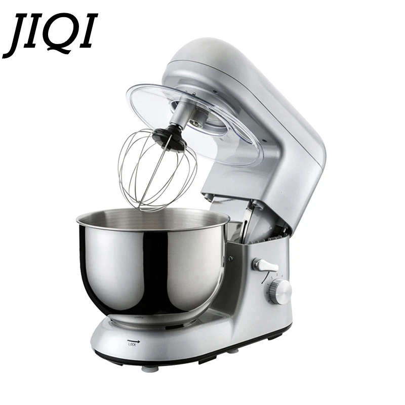 JIQI 5L Нержавеющая сталь чаша 6-ступенчатая Электрический кухонный миксер с подставкой венчик для взбивания яиц миксер для теста крем блендер кухонные приборы машина для шеф-повара 220V