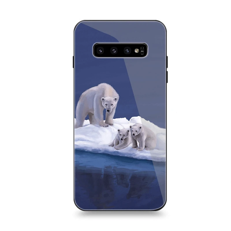 Чехол для телефона Стекло для samsung A70 A50 A30 A40 A20 A60 A10 S7 край S8 S9 S10 плюс Чехол "Полярный медведь" - Цвет: G4