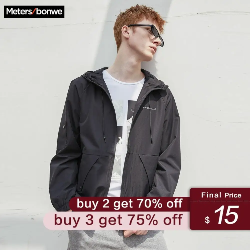 

Metersbonwe Men's Casual Hooded Jackets Male Fashion Solid Color Sports Jacket Men Baseball Jackets Men's Light Streetwear Tops