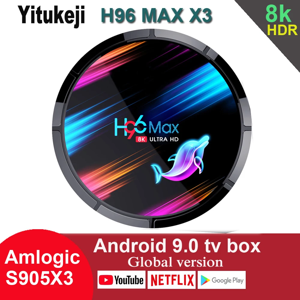 H96 MAX X3 Android 9,0 ТВ-приставка Amlogic S905X3 4 ГБ 32 ГБ 64 Гб 128 ГБ 2,4 ГБ 5G Wifi Bluetooth HD 1000 м AV SPDIF H96Max 8K телеприставка