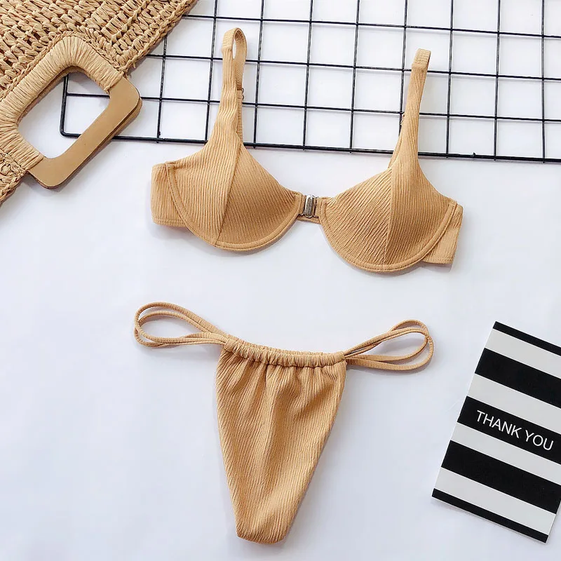 

Sexy Brazilian Push Up Bikini Female Swimsuit 2019 Women Swimwear Two-pieces Bikini set String Bather Bathing Suit Monokini