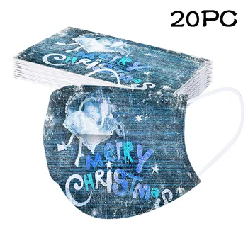 

20pc Christmas Print Dustproof Protective Masks for Protection Anti-stof Veilig Ademend Face Mask Disposable Earloop Mask