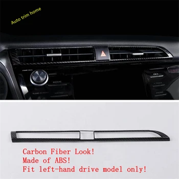 

Lapetus Middle Warning Lights Lamps Air Condition AC Vent Outlet Cover Trim Fit For Toyota Camry 2018 2019 2020 ABS Carbon Fiber
