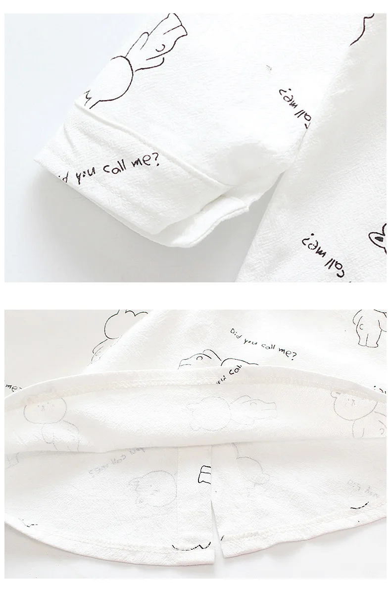 Детская белая рубашка; Новинка года; сезон весна; детская одежда в Корейском стиле; рубашка для девочек с рисунком