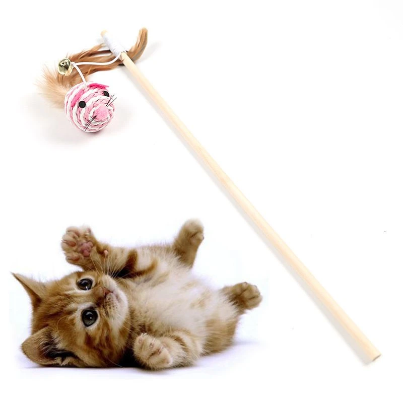 squeaky mouse on a stick cat toy