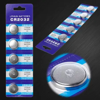 

5PCS Button Battery 3V CR2032 BR2032 DL2032 ECR2032 Cell Coin Lithium Li-ion Batteries Promotion Watch Computer LED Light Electr