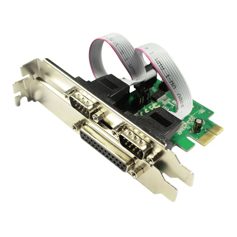PCI-E на 2 порта Последовательный DB9 RS232+ 1 порт Параллельный DB25 принтер LPT плата расширения AX99100 чипсет