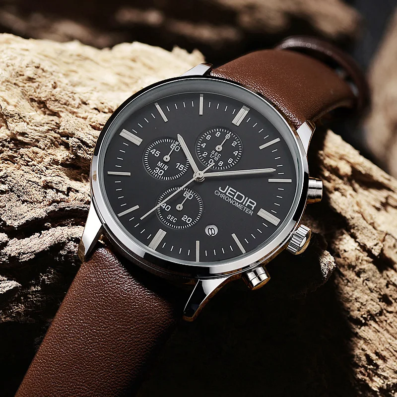 

Ji Deere jedir Quartz Waterproof Fashion Watch Rose Gold Shell Leather Watch Strap Men's STUDENT'S Watch 2011