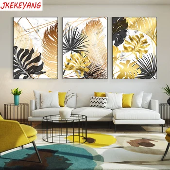 

3pcs 5D Diy round/square diamond painting Golden leaves Diamond Mosaic Embroidery cross stitch Y3742
