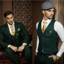 Жених Смокинги друзей жениха одна кнопка заостренный лацкан Лучший мужской костюм Свадебный Мужской Блейзер костюмы на заказ(куртка+ брюки+ жилет