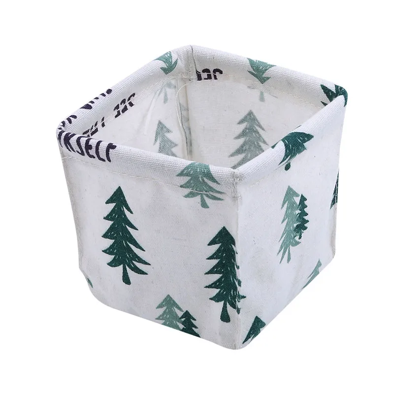 Hot Sale Cosmetics Sundry Storage Boxs Small Desk Desktop Stationery Bag Of Rattan Basket Dresser Cotton And Linen Receive Case