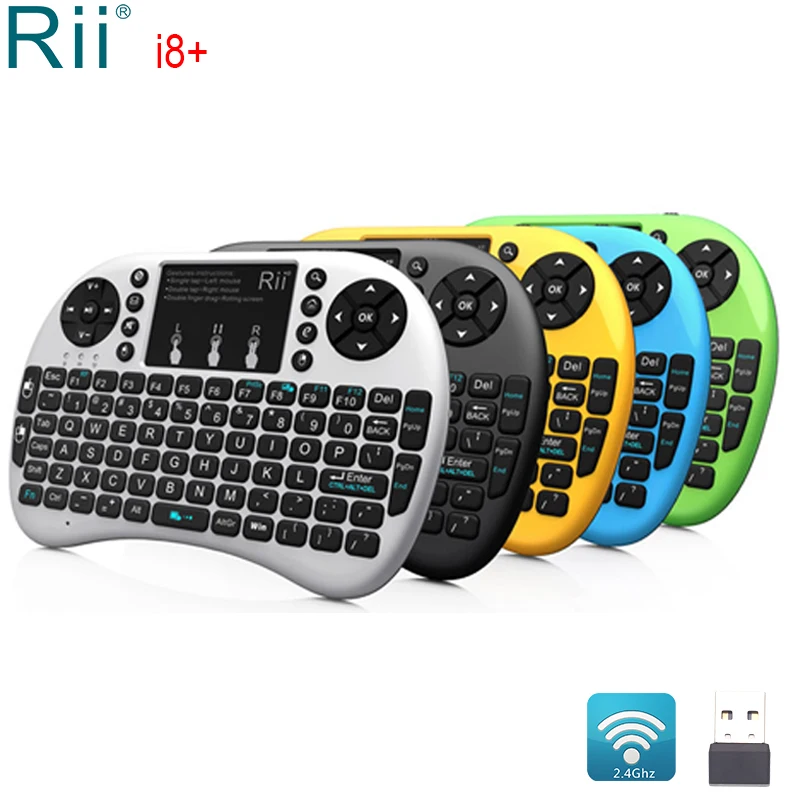 Беспроводная мини клавиатура Rii i8 + с подсветкой 2 4 ГГц воздушная мышь тачпадом