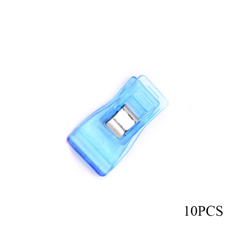 blue 10 шт./компл. Пластик зажимы Стёганое одеяло набор плетеные аксессуары для шитья краем зажим швейная машина зажимы для инструментов 10 шт. 3,3*1,8 см - Цвет: blue