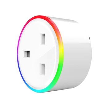

UK Plug Alexa WIFI Control Socket Wireless Smart Control Phone Timer Switch RGB LED Light Works with Alexa Google Online Upgrade