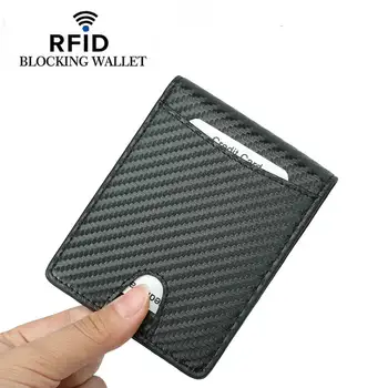 

Men's Carbon Fiber Billfold RFID Wallet Blocking ID Card Credit Bank Card Wallet Case Cardholder Purse