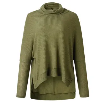 

Hot Women Turtleneck Sweaters Solid Color Ladies Knitwear Jumper Warm Clothes Pullover Tops