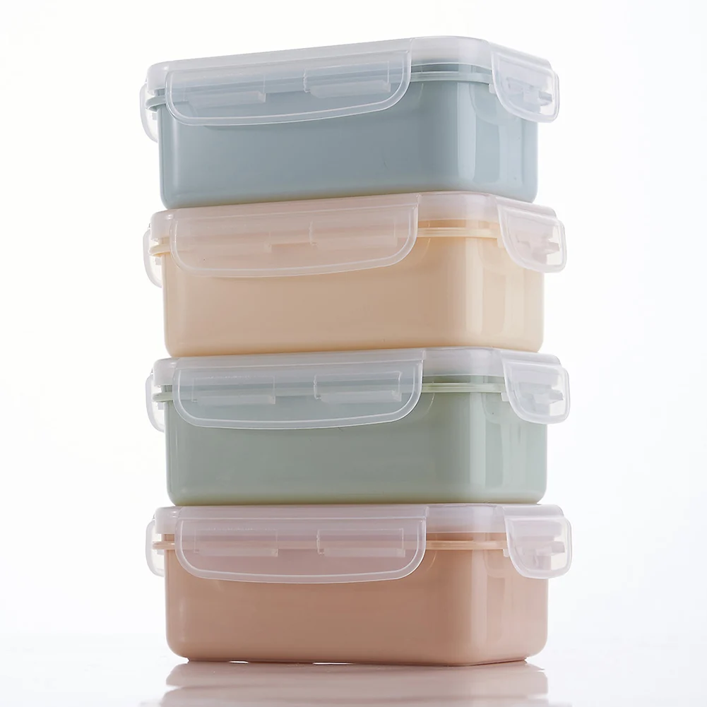 Прямоугольная круглая коробка для хранения продуктов, чай, зерно, специи, еда, зерно, пластиковая коробка для хранения для кухни, контейнер для холодильника