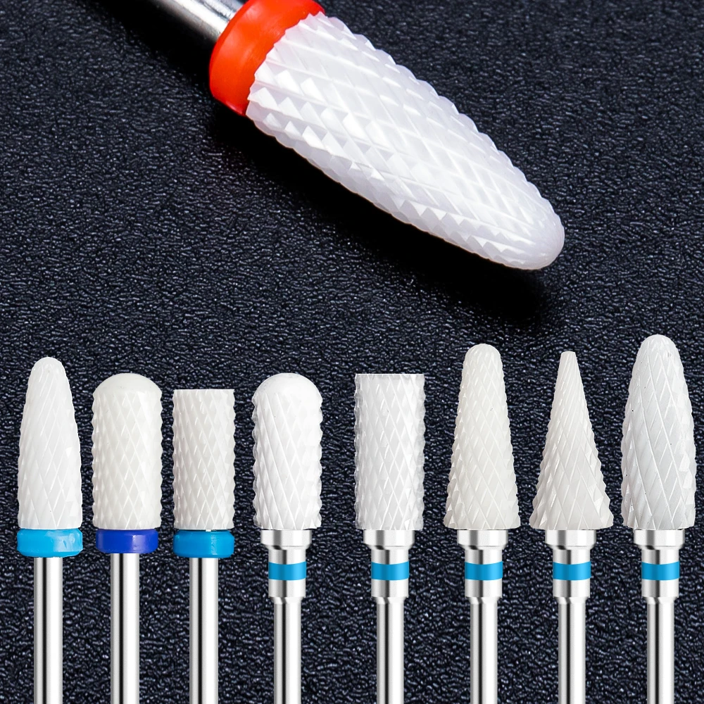 Dmoley-brocas de cerámica y tungsteno para manicura eléctrica, taladros de máquina, cortador de uñas artístico, accesorios de equipo